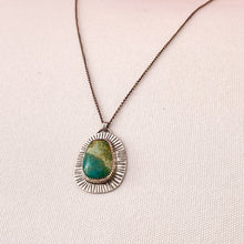 Load image into Gallery viewer, Silver Turquoise Pendant Necklace
