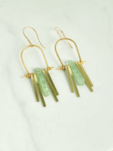 Load image into Gallery viewer, Brass Kyanite Tassel Earrings
