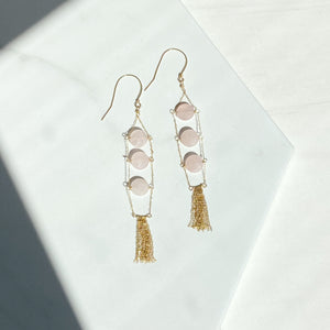 Rose Quartz Chandelier Earrings