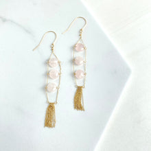 Load image into Gallery viewer, Rose Quartz Chandelier Earrings
