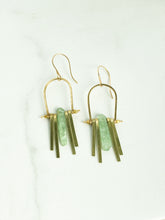 Load image into Gallery viewer, Brass Kyanite Tassel Earrings
