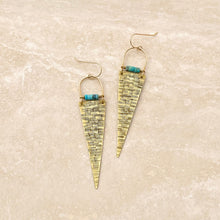 Load image into Gallery viewer, Textured Turquoise Statement Earrings
