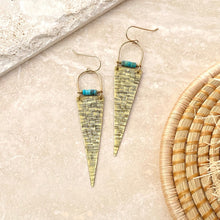 Load image into Gallery viewer, Textured Turquoise Statement Earrings
