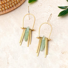 Load image into Gallery viewer, Brass Kyanite Tassel Earrings
