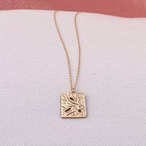 Bronze Leaf Pendant Necklace