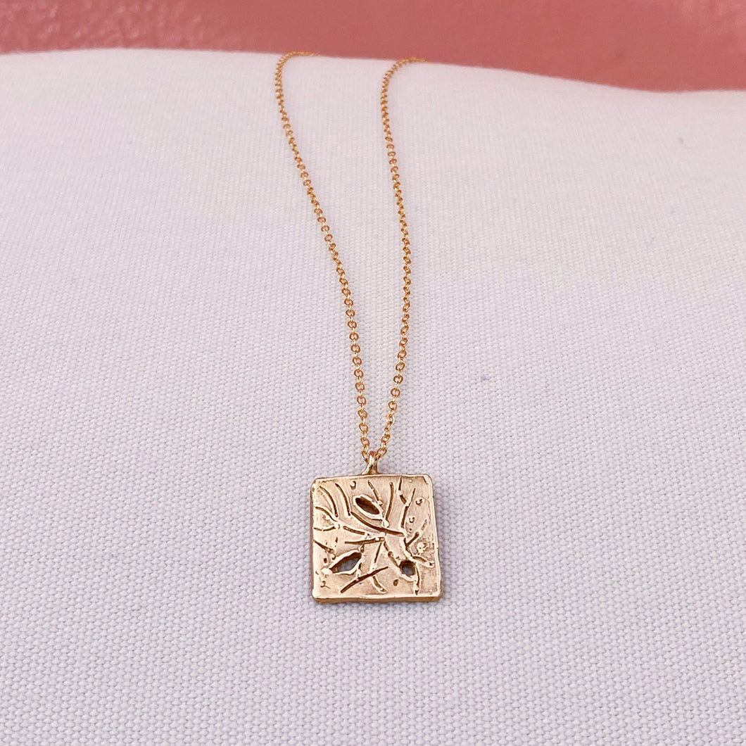 Bronze Leaf Pendant Necklace