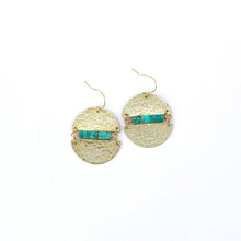 Load image into Gallery viewer, Turquoise Brass Sphere Earrings
