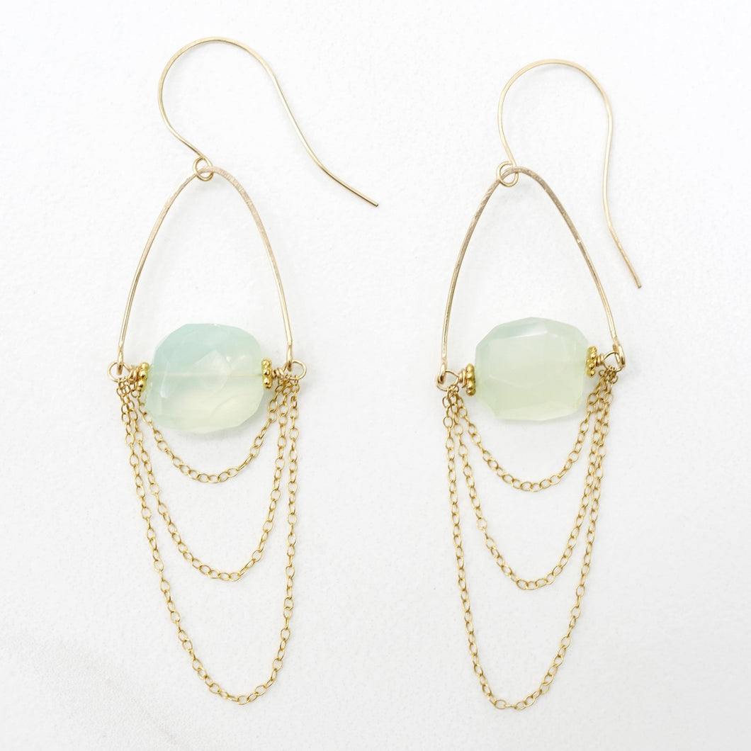 Blue Chalcedony Chandelier Earrings