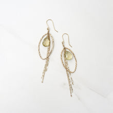 Load image into Gallery viewer, Gold Citrine Chandelier Earrings
